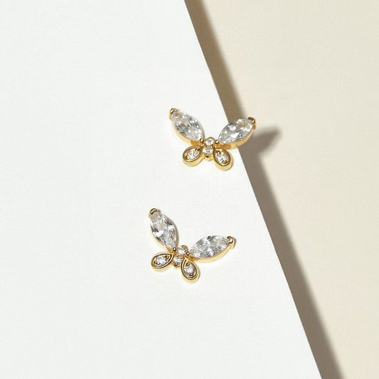 Bejeweled Butterfly Stud Earrings