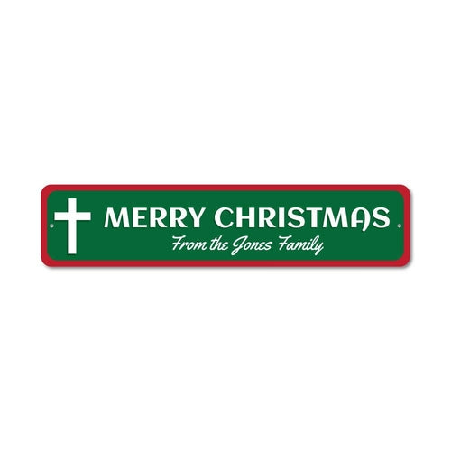 Cross Merry Christmas Sign