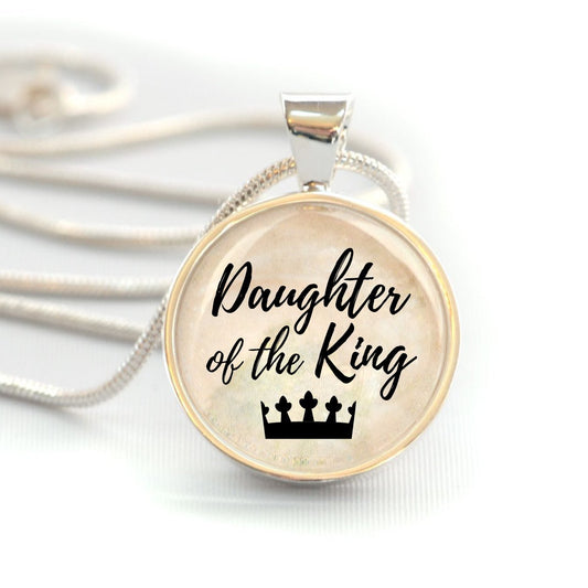 "Daughter of the King" Silver-Plated Pendant Necklace