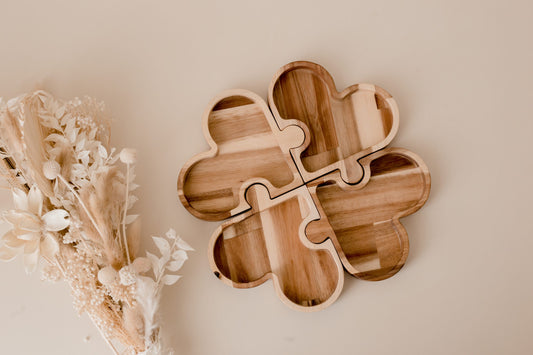 Wooden Four Leaf Clover Tray