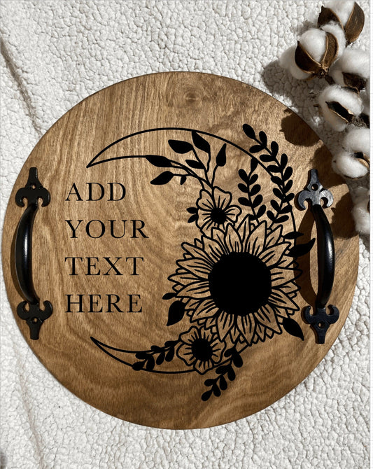 Personalized Floral Serving Tray