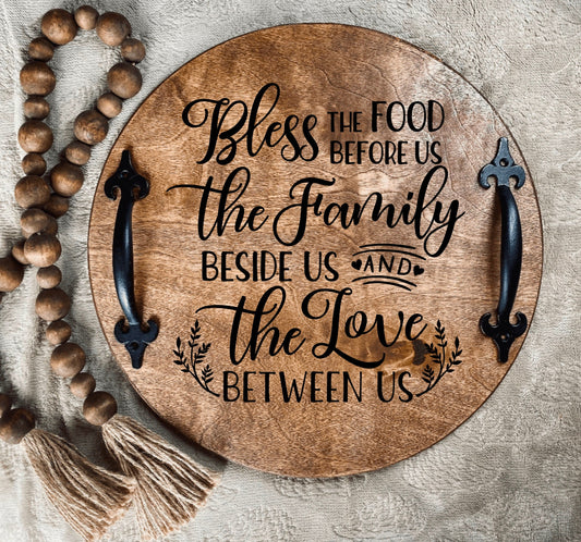 Bless The Food Before Us Wooden Serving Tray